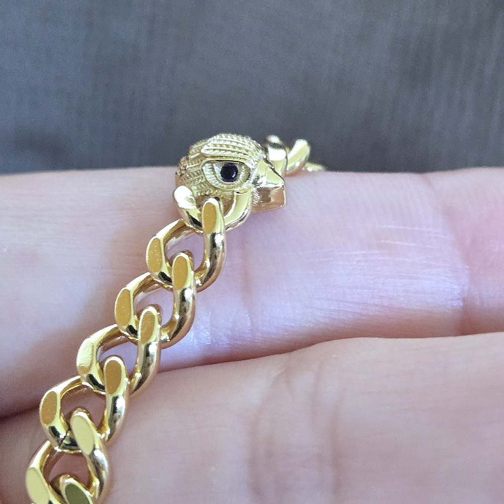Kurt Geiger Gold Chain Bracelet with Pavé Animal Head Accent - Picture 4 of 16